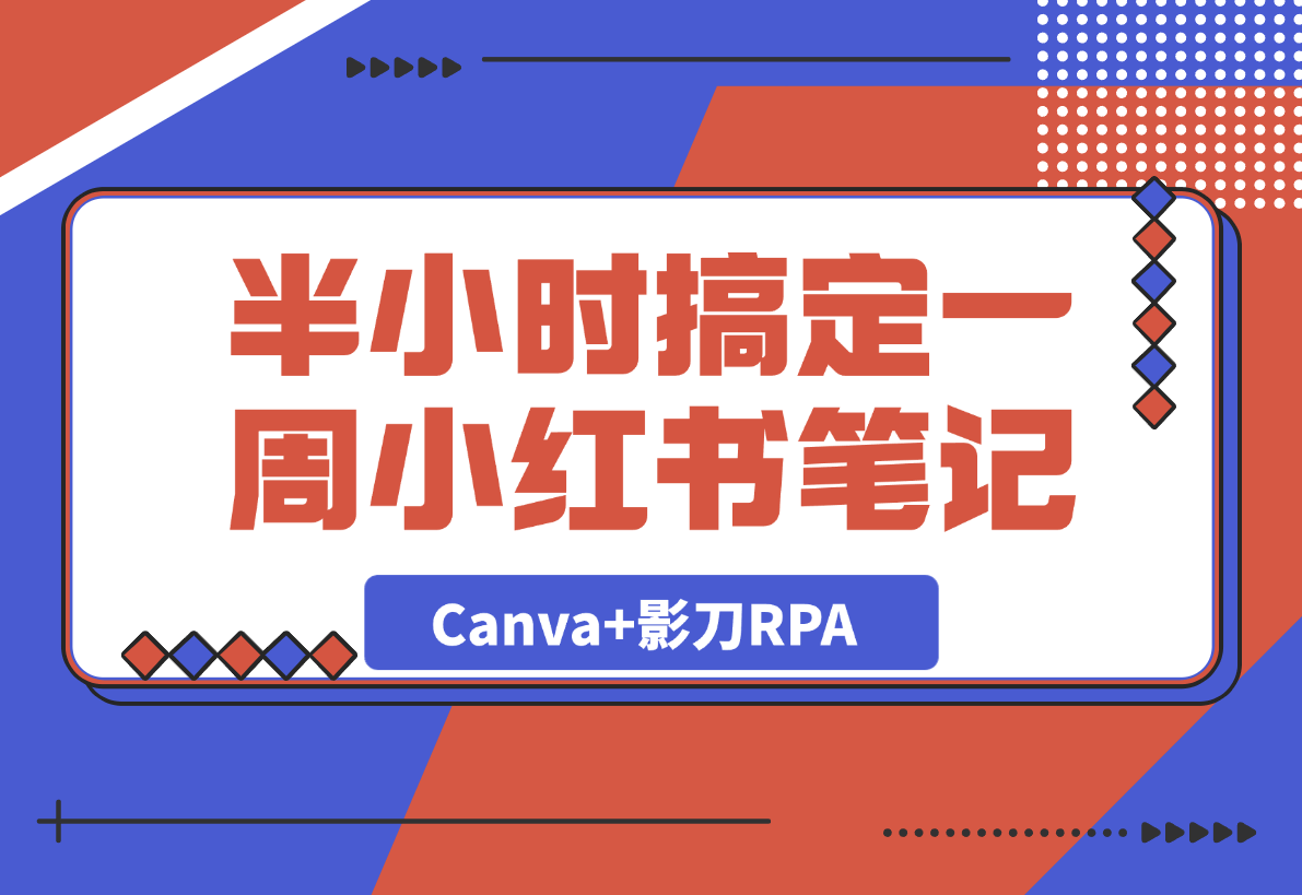 【2025.4.9】半小时搞定一周小红书笔记：我用Canva+影刀RPA-旺朝科技