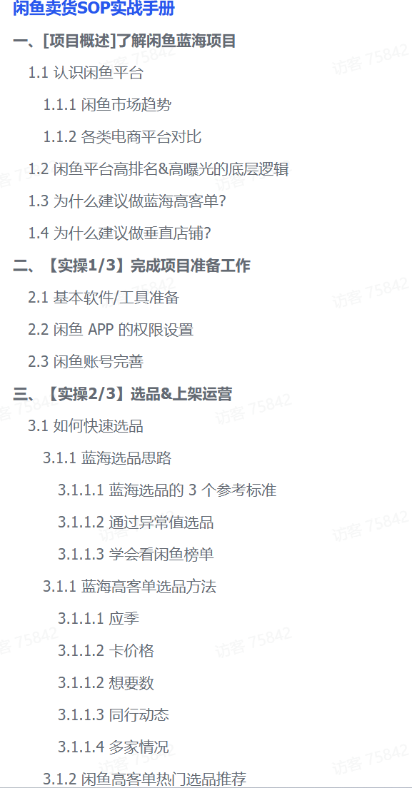 图片[1]-【精选】闲鱼实物卖货SOP实战手册-旺朝科技