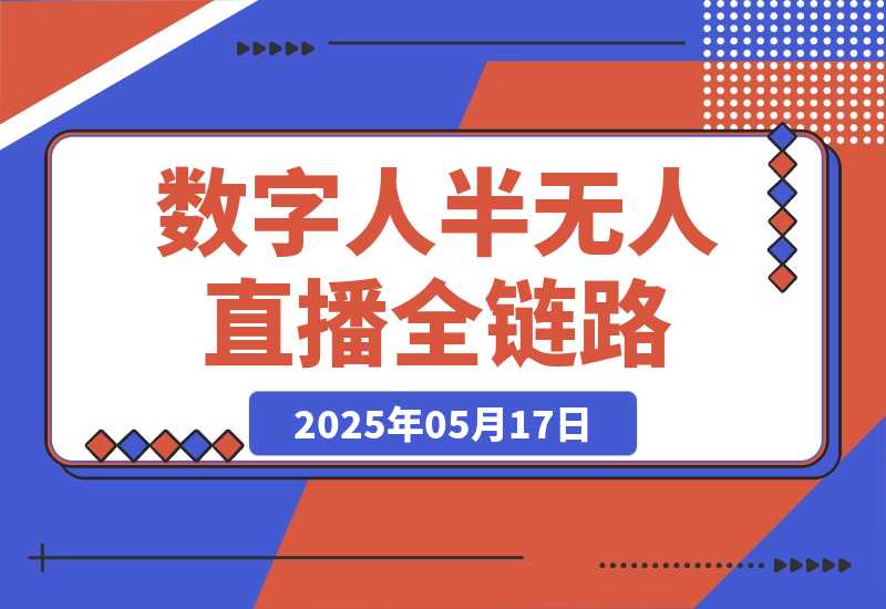 【2025.5.17】5月更新-半无人直播全链路：AI数字人+千川截流实战，女装选品与防违规-旺朝科技