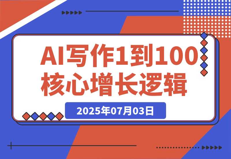 【2025.7.3】AI 写作从 1 到 100 团队化的核心增长逻辑-旺朝科技