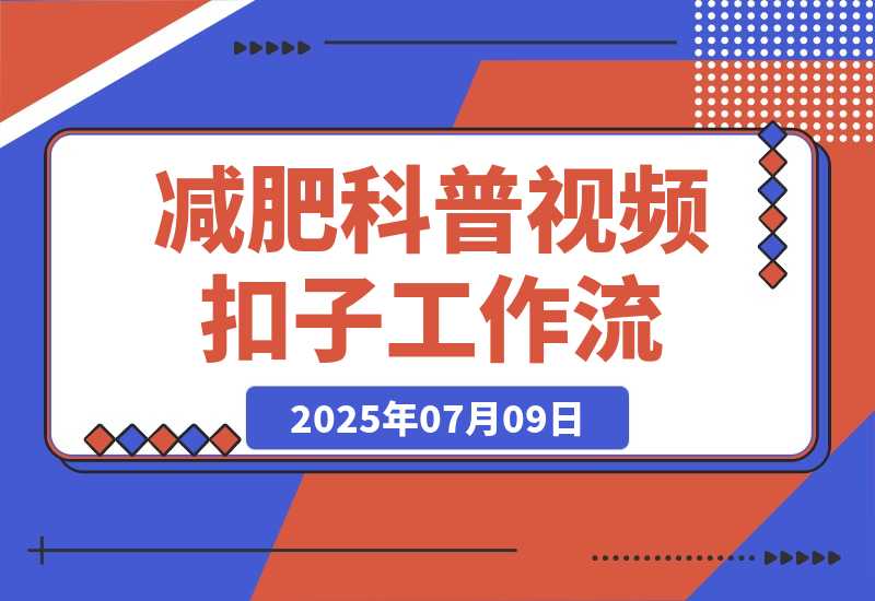 【2025.7.9】减肥科普视频工作流丨效果演示丨使用方法-旺朝科技