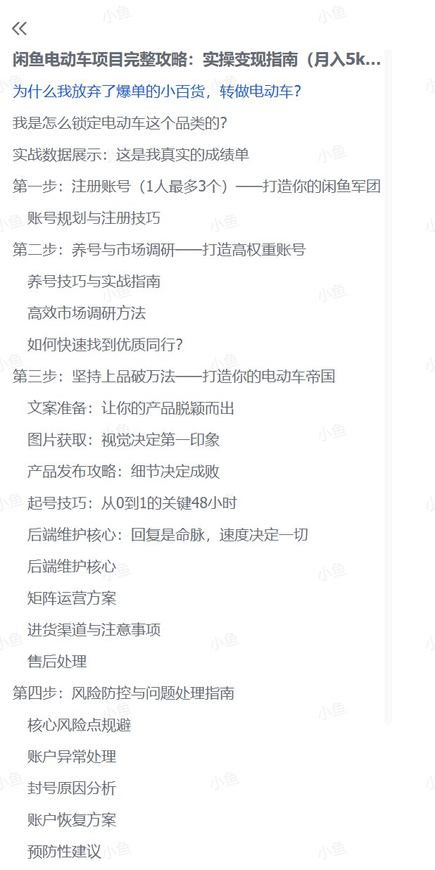 图片[1]-【2025.7.9】闲鱼电动车项目完整攻略：实操变现指南（月入5k+，附详细操作流程）-旺朝科技