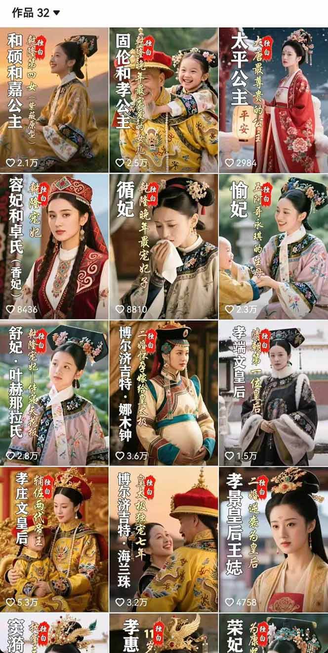 图片[2]-【2025.9.7】历史女性人物创作课：独白文案+AI克隆+蒙版剪辑，3个月涨粉22w+副业月入3w-旺朝科技