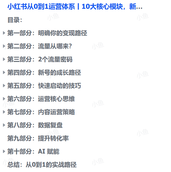 图片[1]-【2025.9.10】小红书从0到1运营体系丨10大核心模块，新手照做也能快速上手-旺朝科技